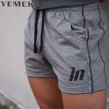 YEMEKE летние мужские шорты кэжуал Slim Fit Печать Размер низ до колена брендовая одежда серый, черный камуфляж