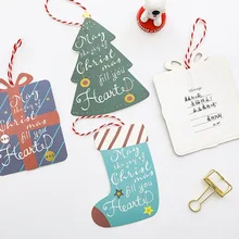 4 шт., новинка, креативная Рождественская открытка, сделай сам, ручная работа, поздравительная открытка, Рождественская открытка, поздравительная открытка и сумка с буквами