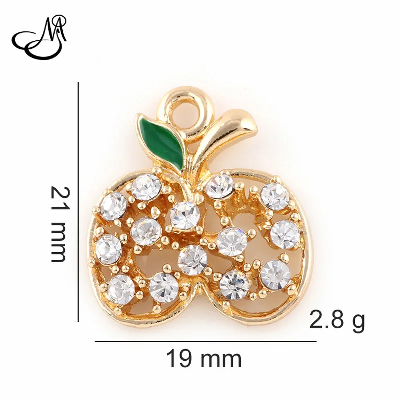 50pcs/lot Fruit Dangle Charms Necklace Pendant Gold/Silver Alloy