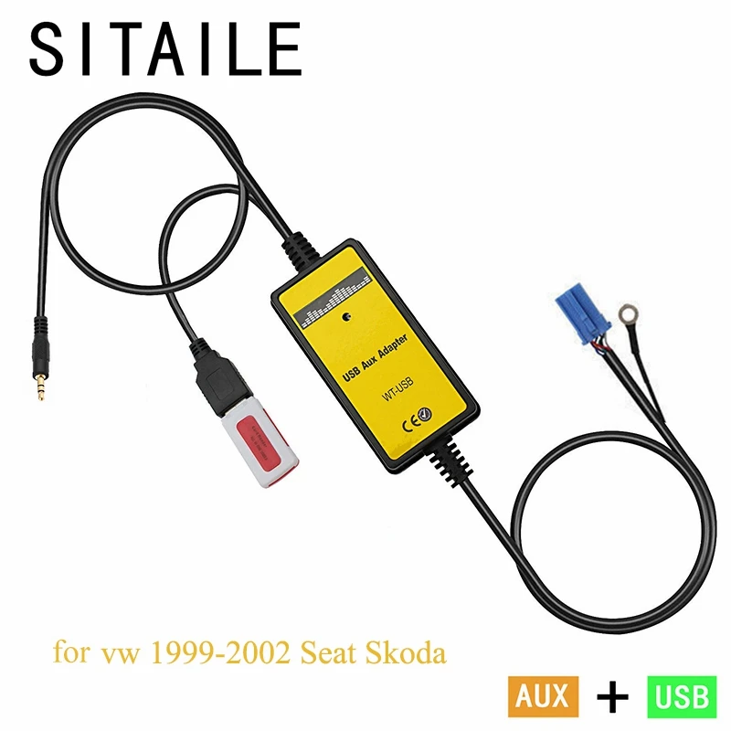 

SITAILE USB AUX car MP3 music CD player Adapter machine change for VW beetle polo golf Skoda Seat 8PIN Interface car styling kit
