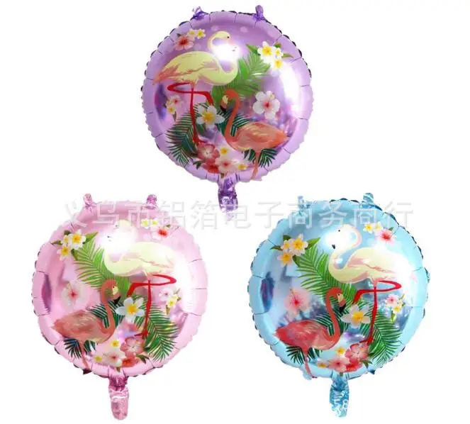 

4PCS/LOT 18 Inch Flamingo Hawaii Style Foil Helium Balloons for Birthday Summer Party Beach Decor Flower Leaves Printed Ballons