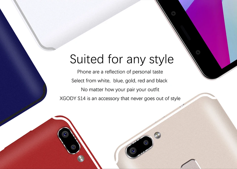 XGODY S14 5,7 дюймовый 18:9 мобильный телефон Android 5,1 Face ID MT6580 четырехъядерный 1G+ 8G 3G разблокировка Dual Sim смартфон 4 камеры мобильный телефон