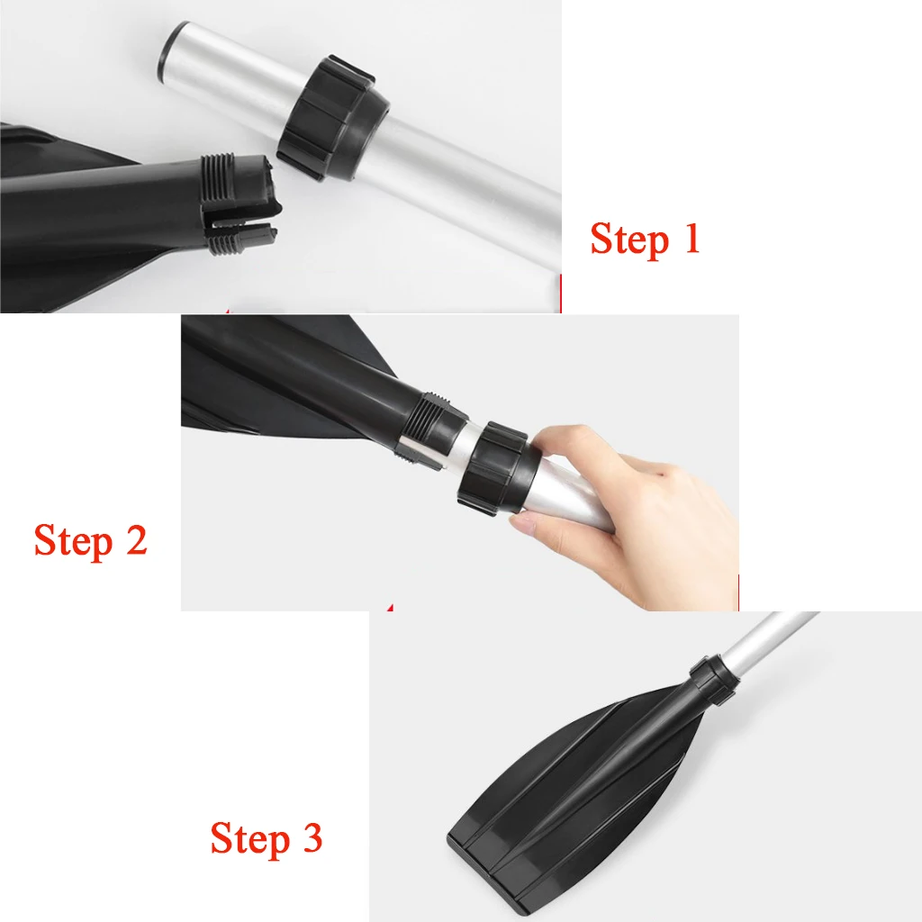 1 Pcs 13.9x3.7cm PVC Screw-On Kayak Curved Paddle Blade Rowing Boat Canoe Oar Leaf Attachment Replacement Black