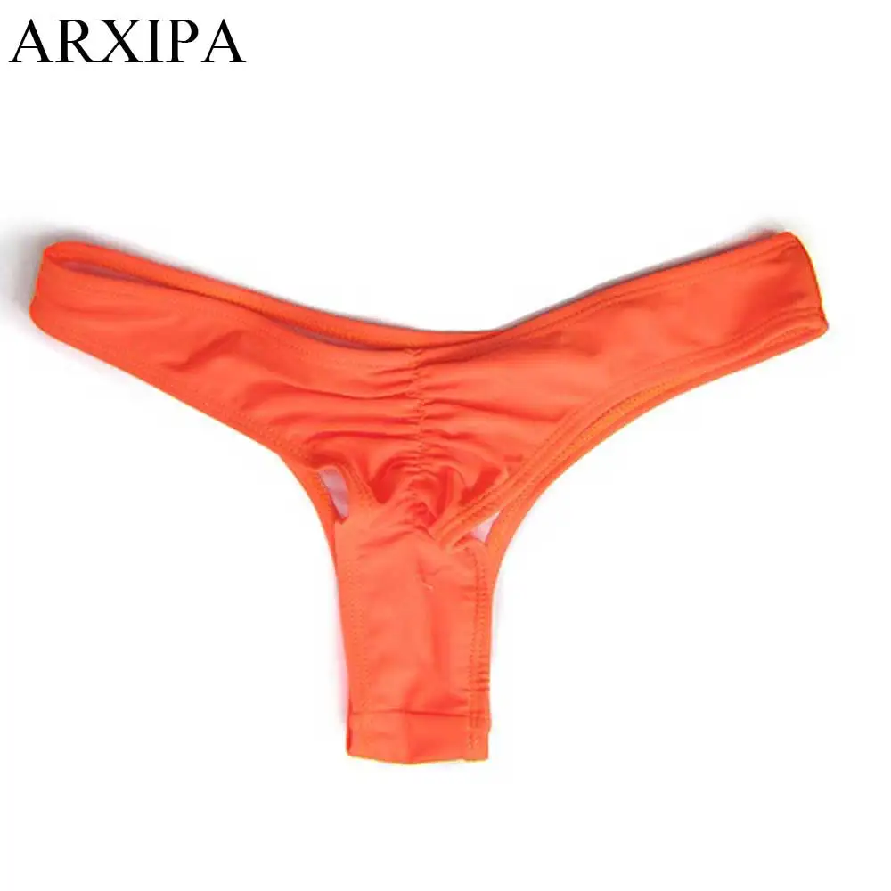 ARXIPA, женские плавки, Ruch, бикини, низ, стринги, купальник, трусики, сексуальные пляжные шорты размера плюс, бразильские, 3XL, 4XL, 5XL - Цвет: Оранжевый