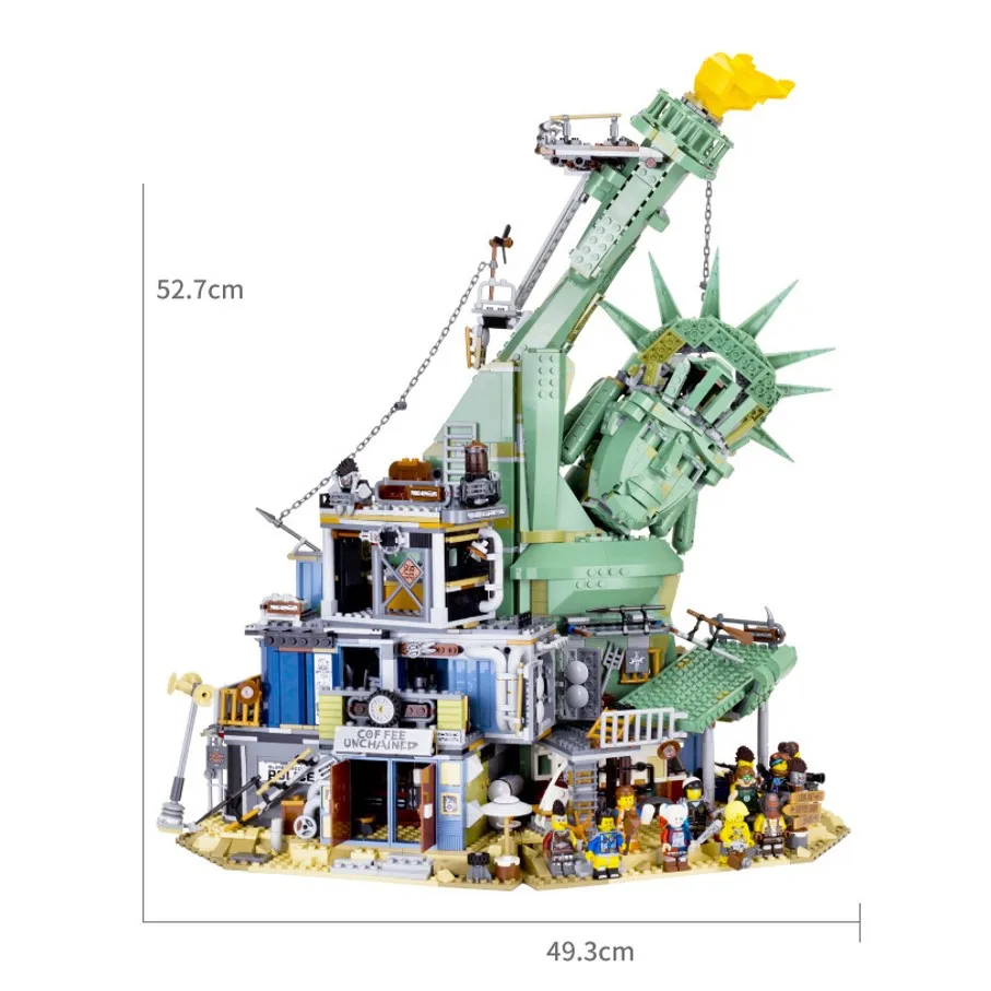 

3178PCS Assemble DIY architecture Broken Statue of Liberty Model Building Blocks Toys Educational Bricks