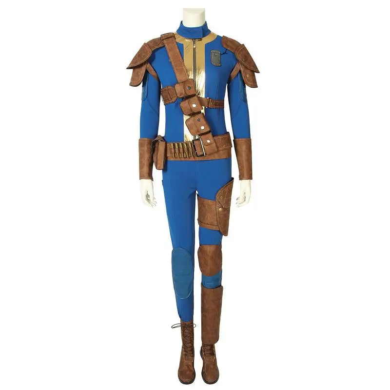 

Game Fallout 4 Fallout 76 Costume Vault 76 Sole Survivor Cospaly Jumpsuit Halloween Outfit Full Set with Boots Custom Made