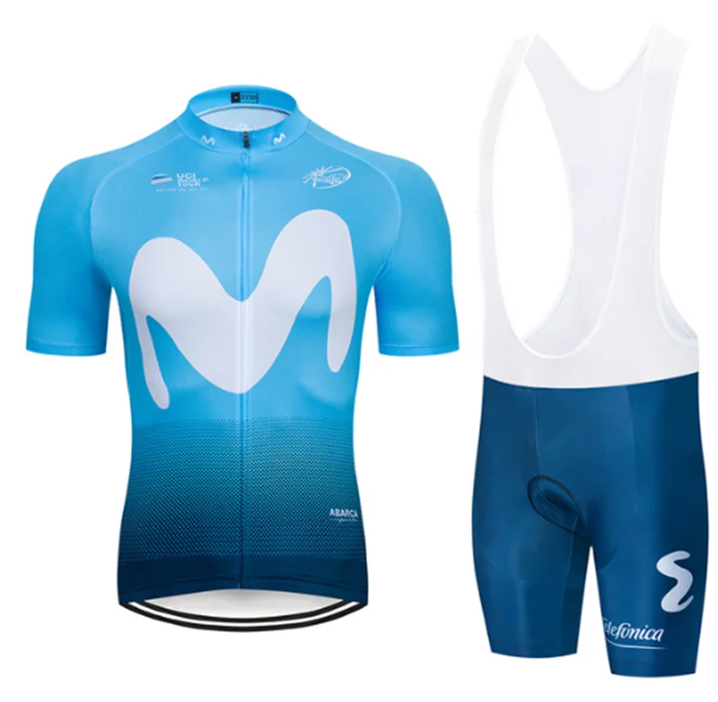 Equipe Movistar гель 9D curto-de mangas compridas Camisa de ciclismo jardineiras terno bicicleta MTB bicicleta Джерси