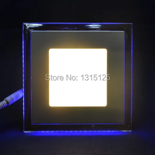 Квадратный светодиодный светильник SMD3528 15 Вт двойной цвет (синий + теплый)