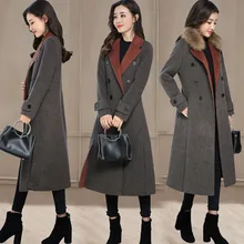 Autumn Winter Women s Wool Coat Solid slim Coat european Fashion female jackets Ladies double breasted