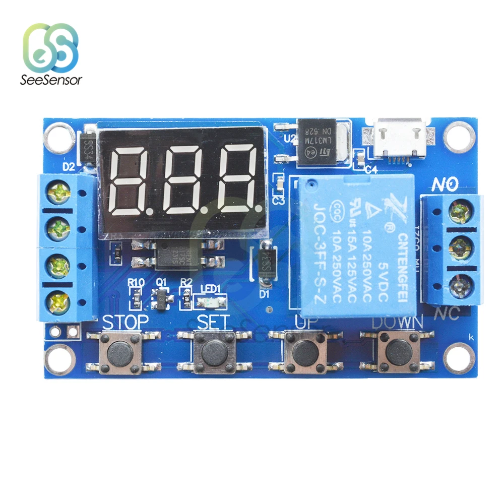 

DC 6-30V LED Digital Micro USB 5V Automation Cycle Delay Timer Control Off Switch Delay Time Relay 6V 9V 12V 24V
