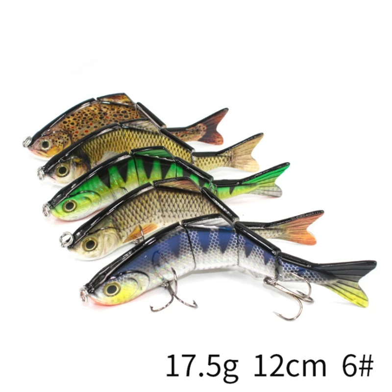 

1pcs 12CM 18G Fishing Lure Multi Jointed LifeLike 3D Eyes 4-segments Hard Bait With 6# Hook Crankbaits Wobbler Pesca Mar