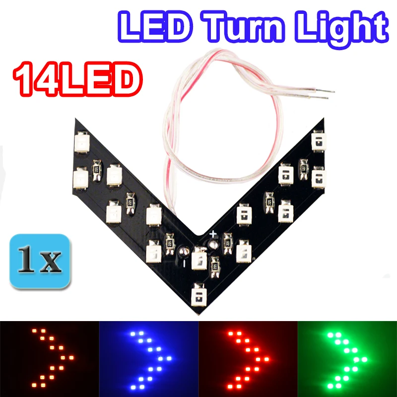 

flytop 1 PCS Car Styling 14 SMD LED Arrow Panel For Car Rear View Mirror Indicator Turn Signal Light Car led Parking