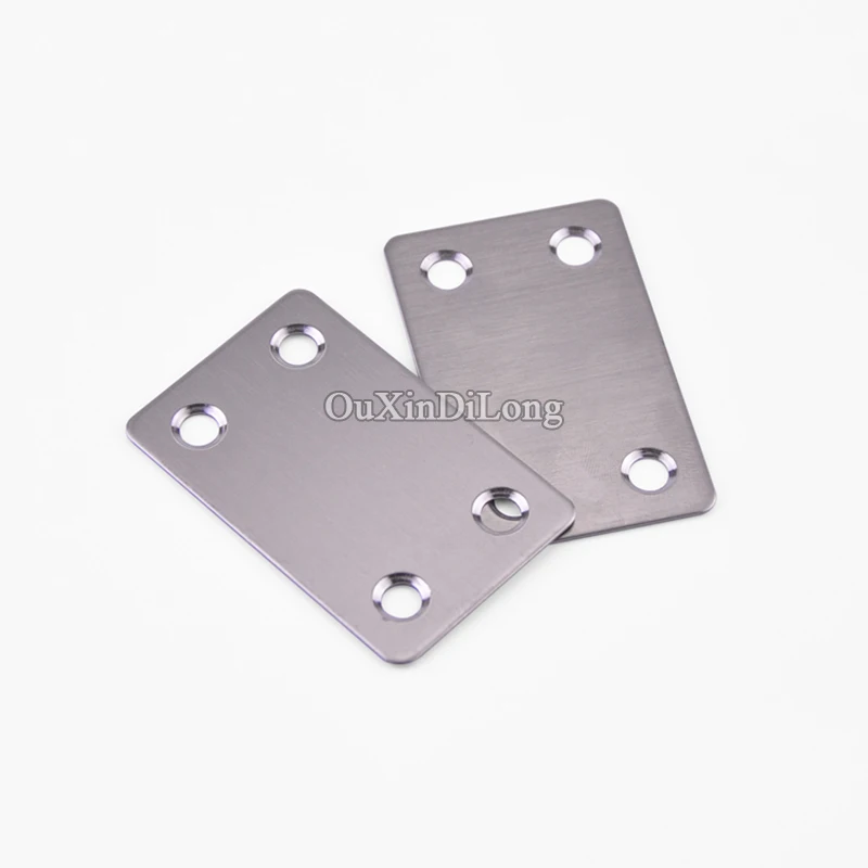 

NEW 500PCS Stainless Steel Flat Straight Corner Braces Furniture Support Brackets Wooden Board Frame Shelf Reinforced Connectors