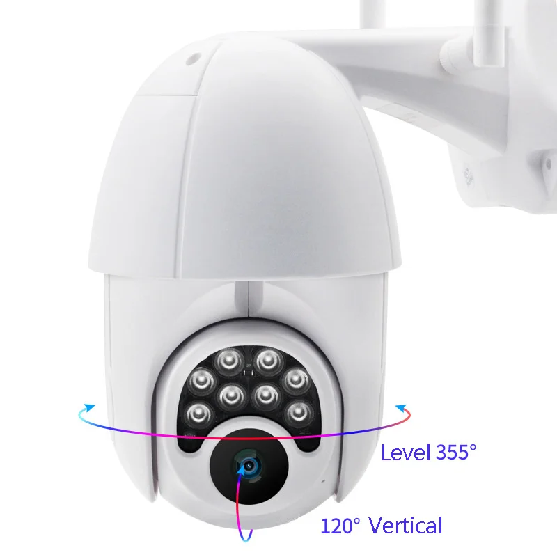 WIFI камера наружная PTZ IP H.265X 1080p скоростная купольная видеонаблюдения ip Внешняя 2MP