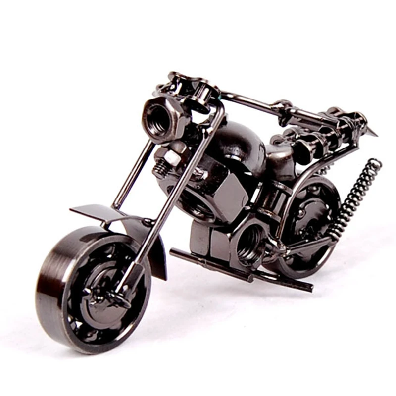 VILEAD 14 см(5,") модель мотоцикла Ретро фигурка двигателя металлическое украшение ручной работы Железный мотоцикл реквизит винтажный домашний декор Детская игрушка