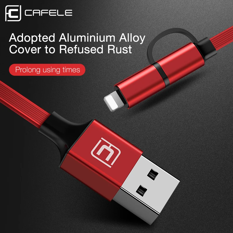  Cafele 2 in 1 Micro USB Kabel für iPhone Mini USB Kabel Versenkbare Tragbare Ladekabel für iPhone 8