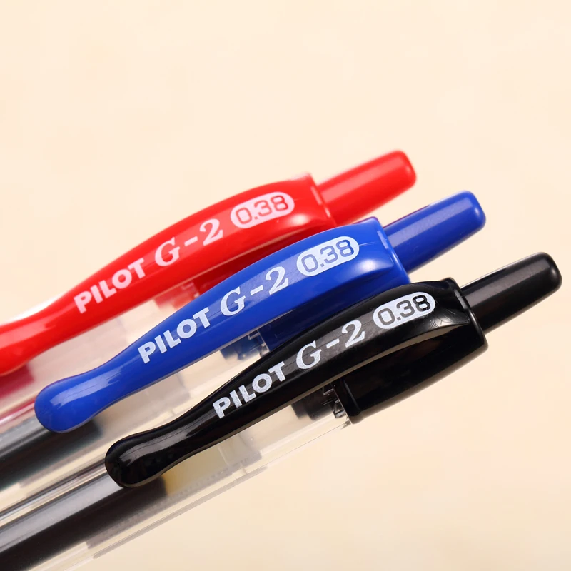 Pilot G2 Retractable Rollerball Gel Pens, Ultra Fine Point, 0.38mm, Red  Ink, 6 Count