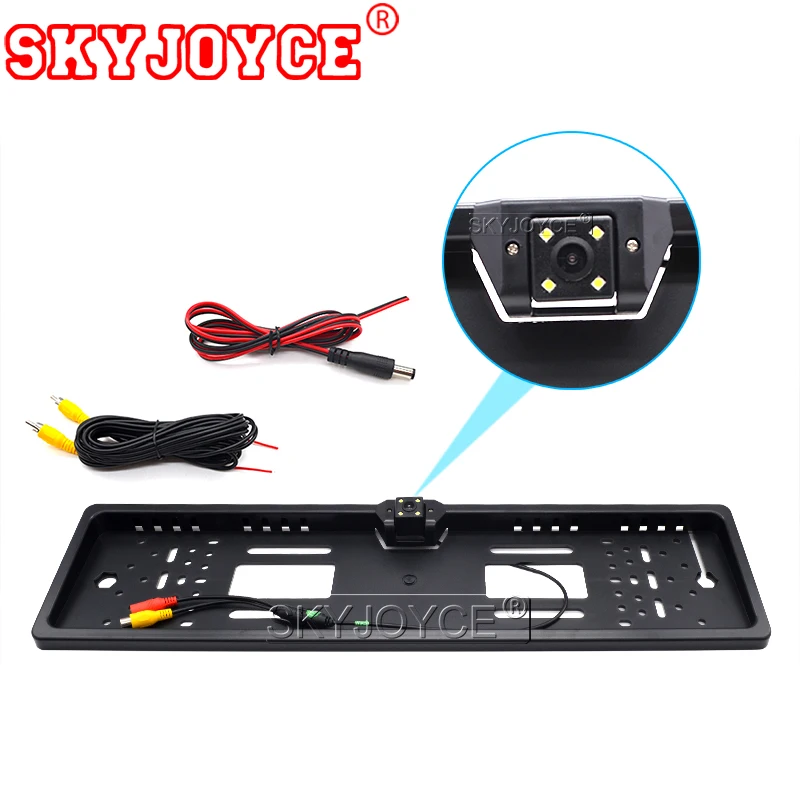 SKYJOYCE HD CCD Car frontRear View Camera EU European License Plate Frame Waterproof Reverse 4 LED Night Vision Backup Camera (1)