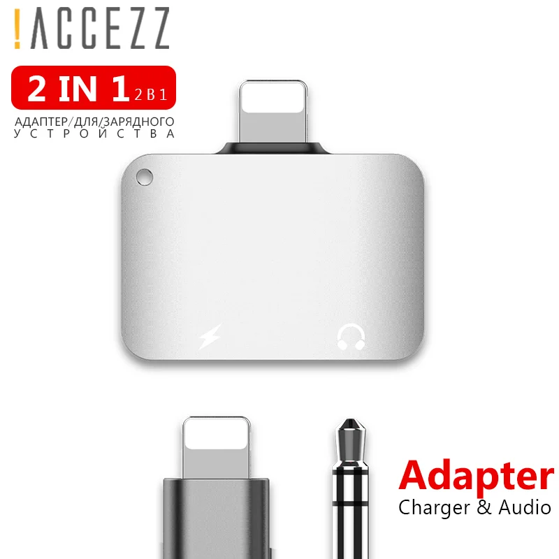 

!ACCEZZ 3.5mm Jack Listening Charging Adapter For Apple For iphone X 8 7 Plus XS MAX XR Headphone Adapters Splitter Converter