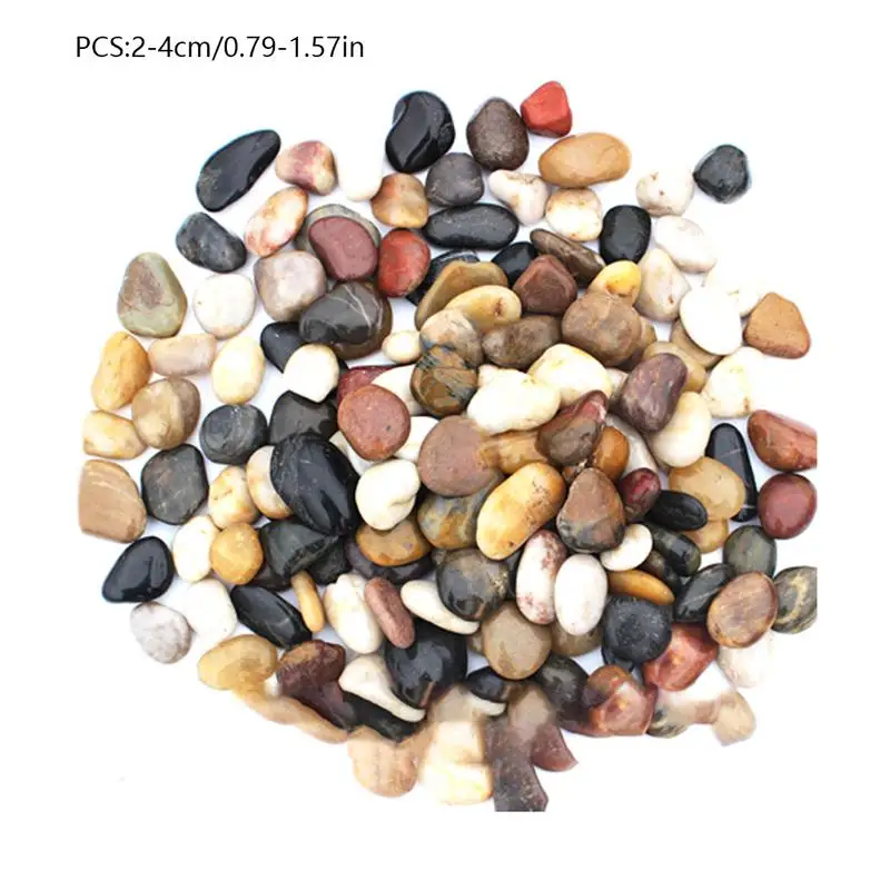 500g River Rocks Outdoor Decorative Stones Pebbles Large Natural Cobblestone Colorful Goose Warm Garden Paving Garden Rain Stone - Цвет: 2 to 4cm