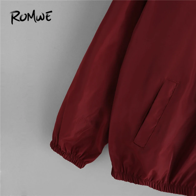 ROMWE أزياء مقنعين اثنين من لهجة سترة سستة جيوب معاطف وسترات الخريف ملابس حريمي طويل الأكمام أبلى ROMWE أزياء مقنعين اثنين من لهجة سترة سستة جيوب معاطف وسترات الخريف ملابس حريمي طويل الأكمام أبلى