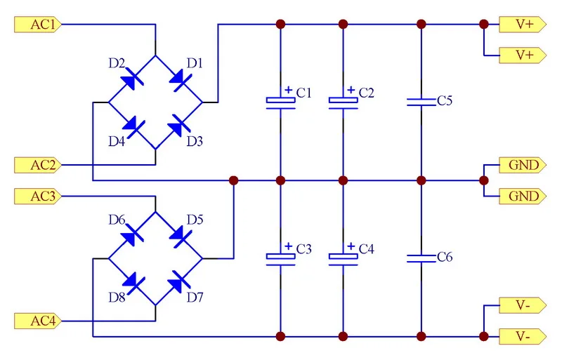 100 шт./лот) al двойной мост полярности нерегулируемый Питание PCB