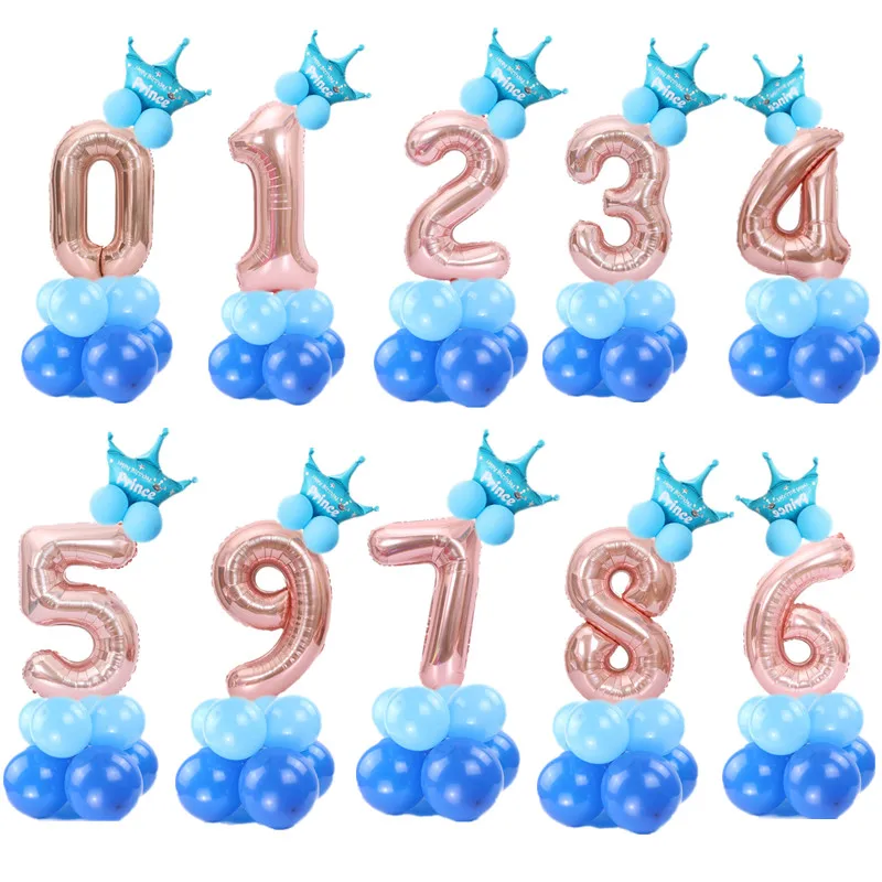 

1 2 3 4 5 6 7 8 9 Rose Gold Number Foil Balloons Digital Helium Ballon Wedding Decoration Birthday Party Balloon PY84