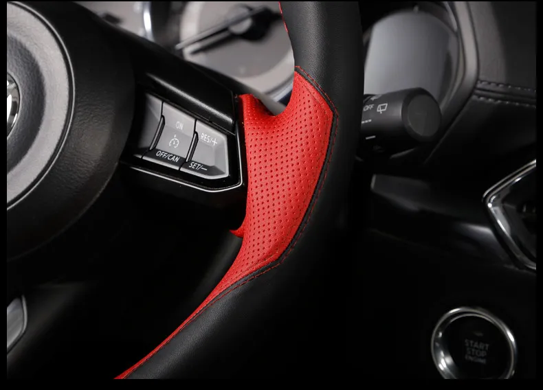 Чехлы на руль оплетка из мягкой кожи автомобиля аксессуары для салона Mazda 3 axela 2014