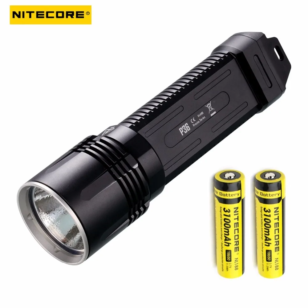 

Nitecore P36 Tacital Flashlight Cree MT-G2 2000 Lumens 4 Mode LED Flashlig for Outdoor Hunting Searching with 2pcs 18650 Battery