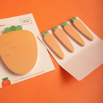 

50/80Sheets Cute Sticky Notes Pads Kawaii Carrot Memo Pads For Kids Gifts Back To School Office Supplies Korean Stationery
