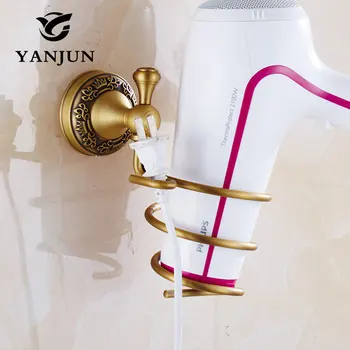 

YANJUN Wall-mounted Hairdryer Support Holder Spiral Stand Bathroom Wall Shelf YJ-7952