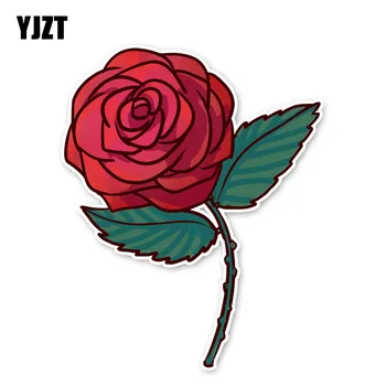 

YJZT 12.1*15CM Unique Pink Rose Flowers Car Stickers Accessories Decal 11A1311