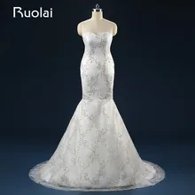 Real Picture High Quality Sweetheart Satin Beaded Bodice Mermaid Wedding Dresses 2017 Long Bridal Gown Vestido de Novia FW73