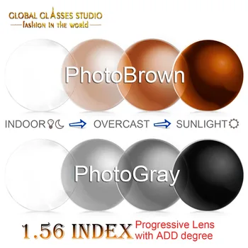 

1.56 Index Photochromic Lens Fast Color Changing Progressive Lens with ADD degree Scratch-Proof Anti-Reflective Coating lenses