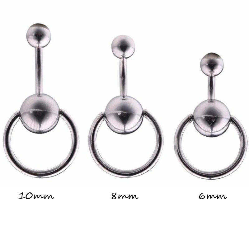 

1Piece Free shipping Screw Belly Ring Curved Banana Navel Bell Button Ring 14G Hoop Ring Body Piercing Jewelry
