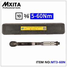 Mxita 3/8 ''Drive 5-60nm крутящий момент Гаечные ключи Инструменты чехол для ног фунт Drive нажмите Регулируемый ручной гаечный ключ, Гаечные ключи инструмент