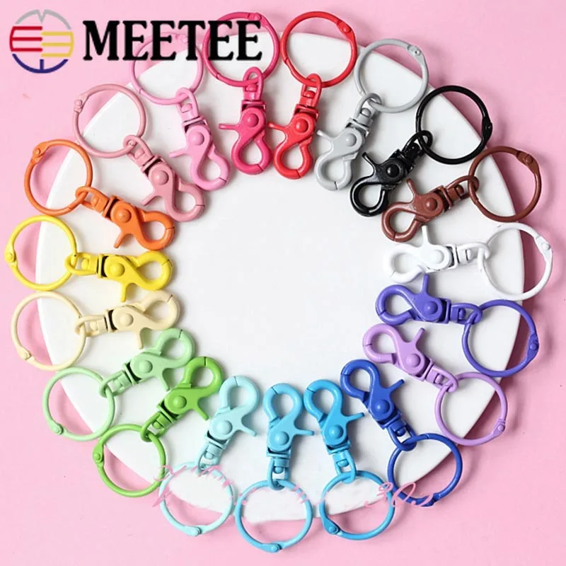 

Meetee 5pcs 43*30mm Colorful Metal Buckle for Dog Hook Keychain O D Ring DIY Jewelry Handmade Harware Crafts Accessories AP598