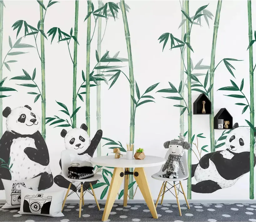 Beibehang пользовательские модные стерео шелковистые обои скандинавские простые стерео панда детский дом фон обои домашний декор - Цвет: 17549317