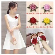 5 шт., вышитая розами железная нашивка для одежды, полосатая одежда DIY, Лоскутная наклейка на заказ с цветочной аппликацией, обувь для одежды