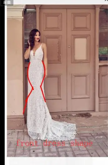

custom make wedding dresses light champagne color mermaid design bridal gown