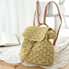 Beach Women's Backpacks Summer Straw Bags Drawstring Hollow Out Handmade Knitted Travel Backpack Design For Girls B-018 1