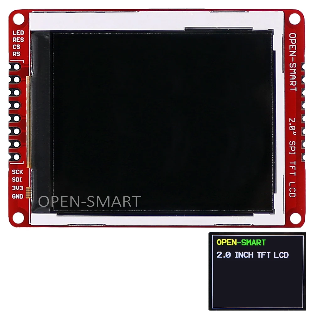 

3.3V 2.0" 176 * 220 Serial SPI TFT LCD Shield Breakout Board Module with SMD pins for Arduino Nano Pro Mini UNO R3 Mega2560
