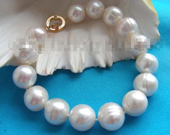 

A 8.5" Genuine Natural 13mm White Pearl Bracelet 14KGP