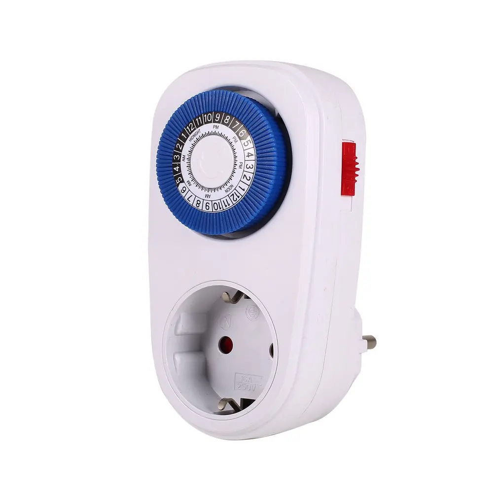 

24 Hours Plug in Mechanical Grounded Programmable Timer Switch Smart Countdown Switch Socket Indoor Auto Power off