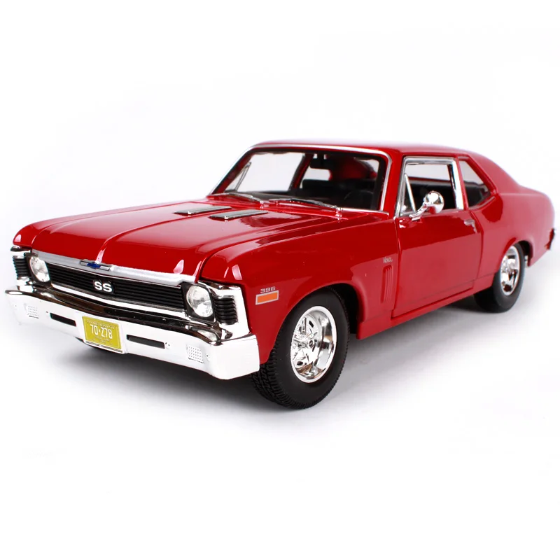 Maisto 1:18 1970 chevrolet nova ss красный синий автомобиль литой под давлением роскошная винтажная модель автомобиля старый автомобиль коллективный выпуск 31132