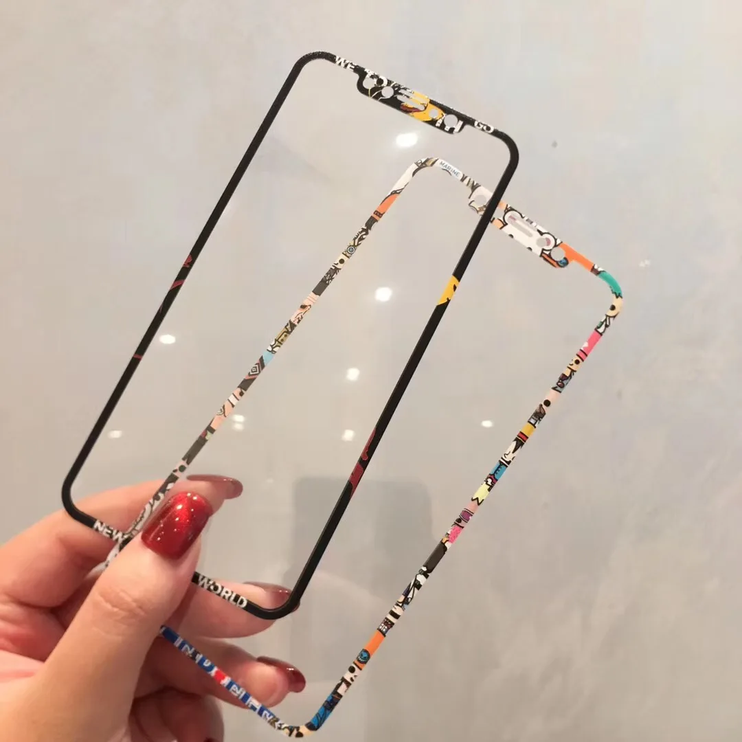 Мультяшный цельный протектор экрана из закаленного стекла для iPhone 7 8 X XR XS Max 6 6s Plus защитная пленка+ стеклянный чехол для телефона