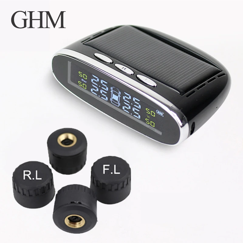 

Tire Pressure Monitoring System Tpms Temperature Warning With Car Security Smart Tyre Control Wireless 4 Wheels External LED