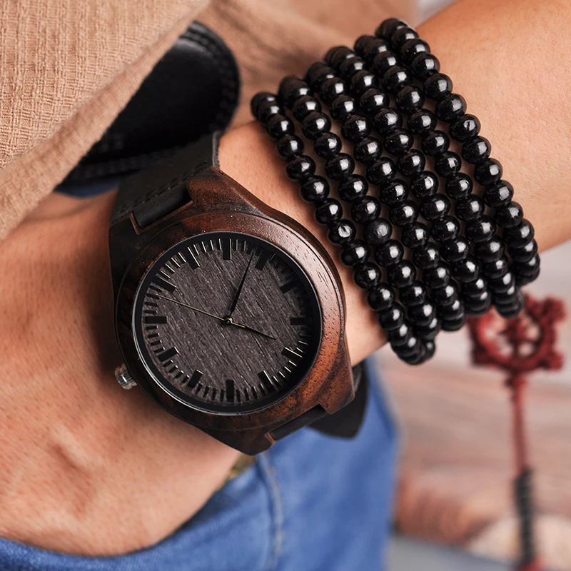 Engraved Wood Watches for Men Christmas Present for Son Personalized Family Anniversary Gift