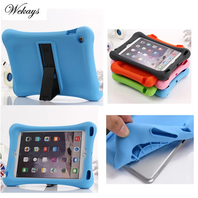 

Wekays Shockproof Protective Case for Apple iPad 5 / Air Silicone Table with Kickstand Case Cover Fundas for Home Children Kids
