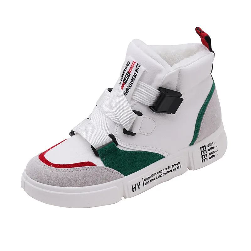 Winter 2018  Sports Shoes Female Korean Version  Warm Cotton Shoes Student Street Shot High Upper Shoes Female Board Shoes